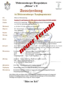 Ausschreibung Langbogenturnier Walternienburg 2026